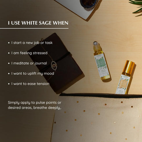 White Sage & Sandalwood Essential Oil Roll-On Blend by Aromafume | 10ml/0.33 fl oz | Aromatherapy Oil for Cleansing Negative Energy & Protection |...