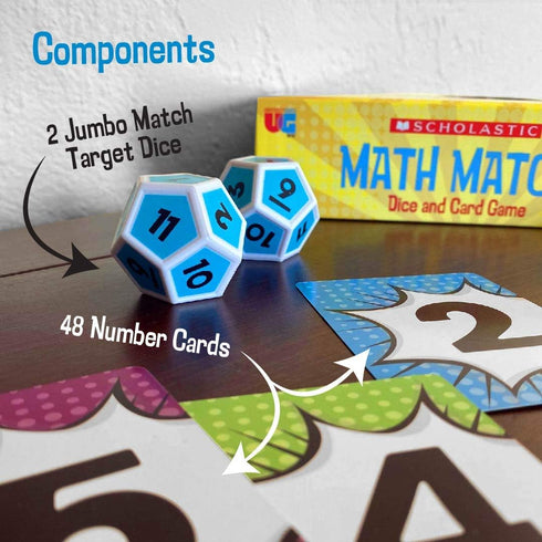 University Games, Scholastic Math Match Travel Dice Game, Mathematics Reinforcement Game for Kids, for 2 or More Players Ages 5 and Up...