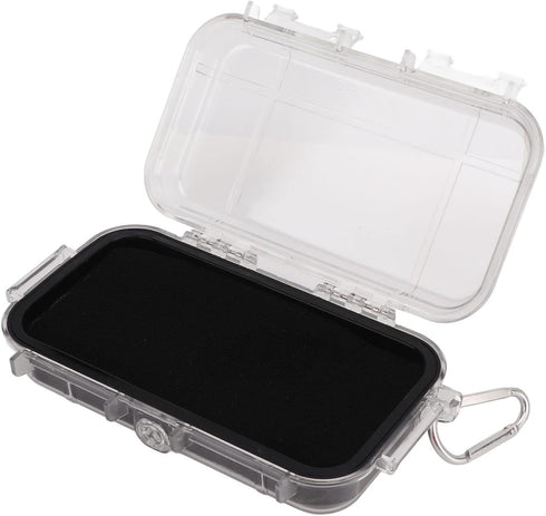 Waterproof Survival Storage Box Plastic Shockproof Box with Shock Absorption Liner Transparent Outdoor Dry Airtight Case for Camping Hiking(Transp...
