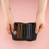 Bling Credit Card Case RFID Leather Wallet Multilayer Zipper Case Rhinestone Credit Card Holder Women's Small Credit Card Wallet (Rainbow)...