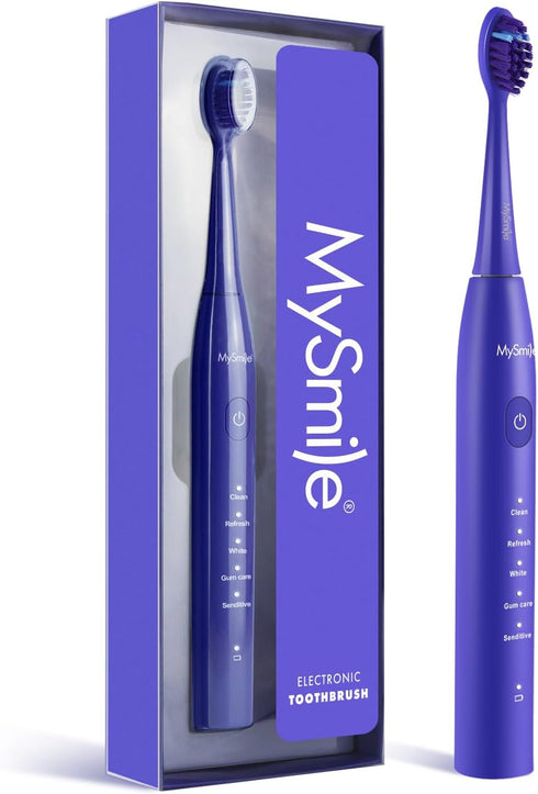 MySmile DY156 Electric Toothbrush for Adults, Rechargeable Sonic Battery Toothbrush Portable with 3 Brush Heads, 2 Mins 5 Modes Smart Timer, 45000...