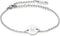 Stainless Steel Initial Bracelet Delicate Coin Letter Bracelet Dainty Small Disc Name Bracelet Personalized Monogram Charm Bracelet for Women...