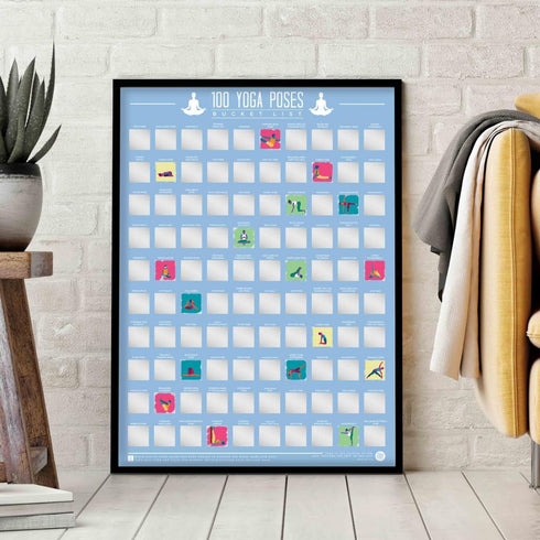 100 Yoga Poses Bucket List Scratch Poster...