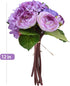 Felice Arts 12" Purple Hydrangea Silk Flowers Bouquet, Peonies Artificial Flowers for Wedding Bridal Bouquets Home Table Centerpieces Baby Shower ...