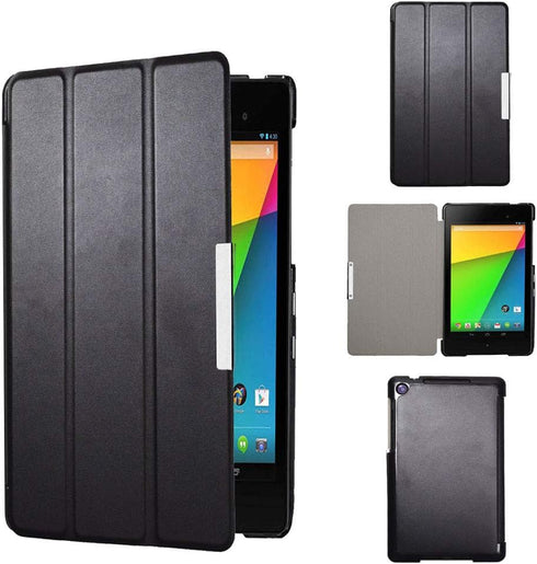 Google Nexus 7 2nd (2nd.2013 Model) pu Leather Pouch with Stand - Fit for 2013 Release Nexus 7 Tablet (Black)...