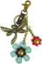 CHALA Purse Charm, Key Fob, keychain Decorative Accessories, Metal Charming Keychain - Dragonfly & Flower...
