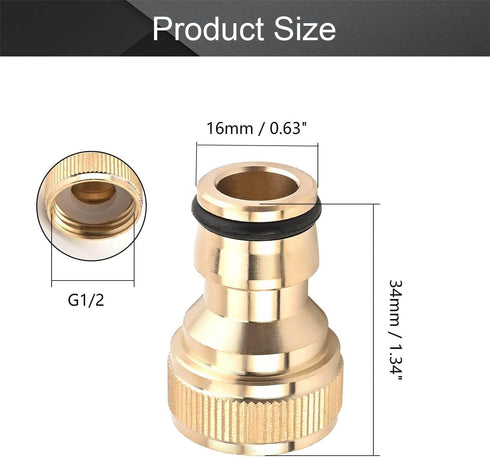 MroMax Brass Faucet Tap Quick Connector G1/2 Female Thread Hose Pipe Socket Adapter Fitting for Garden Irrigation System 1Pcs...