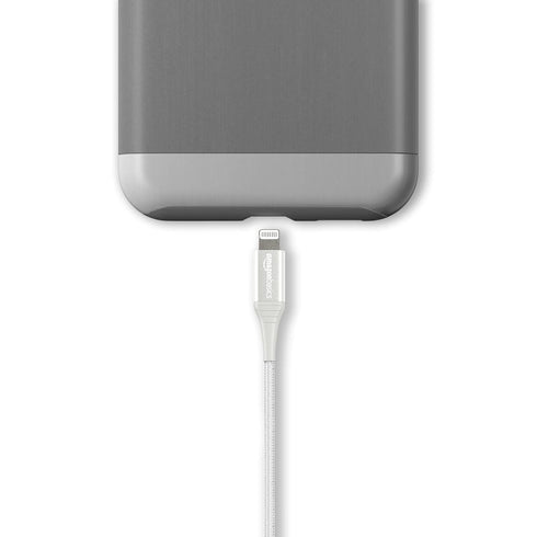 Amazon Basics USB-A to Lightning Charger Cable, Nylon Braided Cord, MFi Certified Charger for Apple iPhone 14 13 12 11 X Xs Pro, Pro Max, Plus, iP...