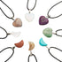 FASHEWELRY 20Pcs Random Crescent Moon Heart Chakra Stone Pendants Healing Crystal Gemstone Charms & 20Pcs Black Waxed Cotton Necklace Cord & 1Pc V...