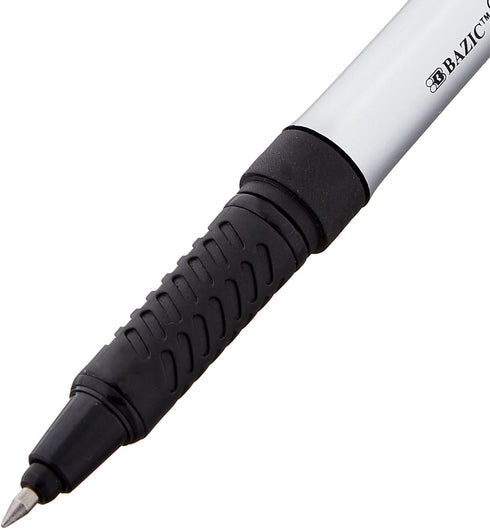 BAZIC York Black Color Jumbo Rollerball Pen w/ Grip (3/Pack)...