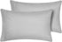 CozyLux King Pillowcase Set of 2 Luxury 1800 Series Double Brushed Microfiber Bed Pillow Cases Embroidered 2 Pack 20x40 inches, Light Grey/Gray Pi...
