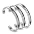 Hair Tie Bracelet Stainless Steel Grooved Cuff Bangle Gift for her (3 PCS silver)...