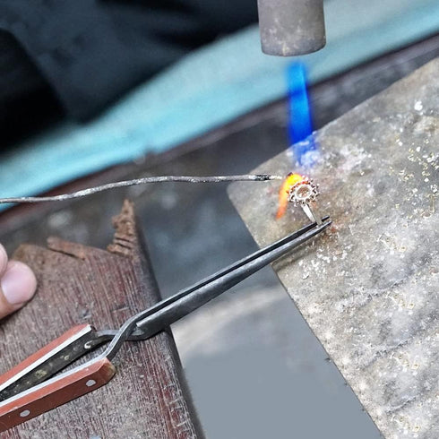 MMOBIEL Industrial Precision Fiber Grip Soldering Tweezer Cross Locking Straight Pointed Tip Stainless Steel for Electronics Repair, Jewelry, Comp...