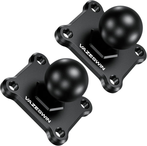 2 PCS 1" Ball Mount with Aluminum Alloy Square Plate, Universal Electronic Device Mounting Base with AMPS Holes for Garmin, Lowrance, Humminbird, ...