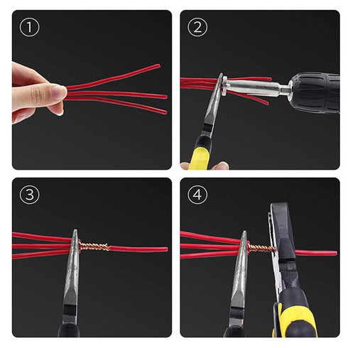 Wire Stripper, Wire Twisting Tool Cable Connector Wire Stripper Electric Wire Quick Connector Drill Bit for Electricians, Lab Coolers ( 15x15cm)...