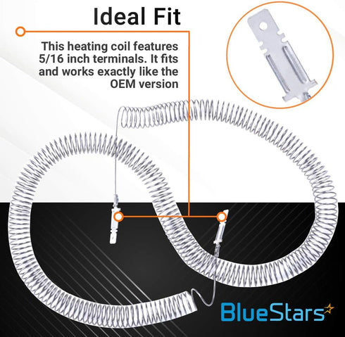 BlueStars 5300622034 Heating Element Restring Coil - For Frigidaire Kenmore Gibson Dryers FDE436RBS2 WDE846RBW0 AEQ6000 FEX831C DBL333EB1 DSXH43E ...