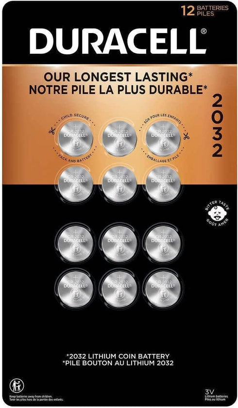 Duracell Lithium 2032 Coin Batteries, 12-Count...