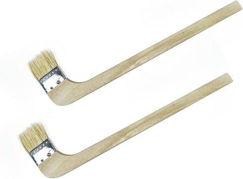 Wooden Handled Hog Bristle Radiator Right Angle Bend Paint Brush, 15" Long, 2" Brush Width (2 Pieces)...