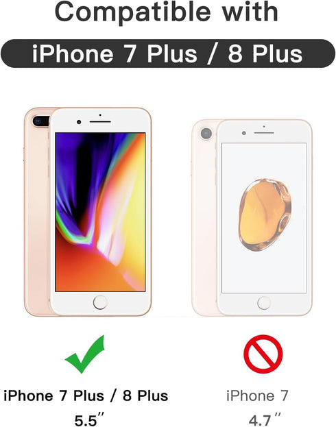 JETech Full Coverage Screen Protector for iPhone 8 Plus/7 Plus 5.5-Inch, White Edge Tempered Glass Film with Easy Installation Tool, Case-Friendly...