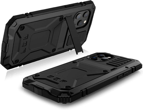 iPhone 12 Pro Max Metal case with Kickstand Built-in Screen Protector Case Sturdy Military Armor Durable Full Body Heavy Duty Shockproof Drop Test...