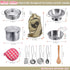 Play Pots and Pans Toys for Kids Kitchen Playset Pretend Cookware Utensils Play Set Play Cooking Toys Mini Stainless Steel Cooking Utensils Toys K...
