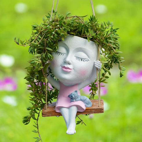 Face Planter Hanging Planter, Face Flower Pot Head Planter, Face Planters Pots Head Plant Pot, Hanging Planters for Indoor Plants, Plant Pots, Wal...