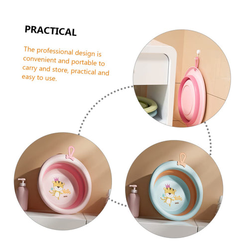 2pcs Baby Folding Washbasin Infant Washing Basin Infant Face Bathtub Travel Collapsible Basin Foldable Basin for Infant Baby Face Basin Wash Basin...