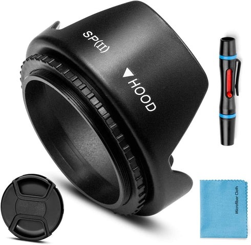 62mm Lens Hood,Universal Tulip Flower Lens Hood Sun Shade with Centre Pinch Lens Cap for Canon Nikon Sony Pentax Olympus Fuji Camera...