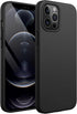 JETech Silicone Case for iPhone 12 Pro Max 6.7-Inch, Silky-Soft Touch Full-Body Protective Phone Case, Shockproof Cover with Microfiber Lining (Bl...