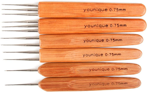 Dreadlocks Crochet Hook for Hair 3pcs/set (1 hook, 2 hooks, 3 hooks) 0.75mm Dreadlock Hooks with Wooden Handle Crochet Needles for Hair Dreadlock ...