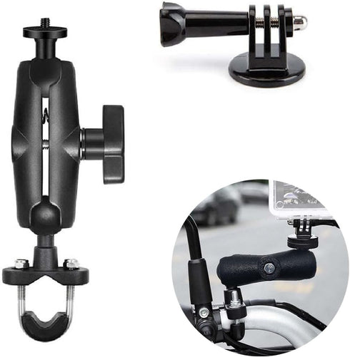 Motorcycle Camera Mount for Gopro, Handlebars Mount 1"/25mm Ball Mount Compatible with RAM Mounts B Size, for GoPro Hero11/10/9/8...4, Insta360 ON...