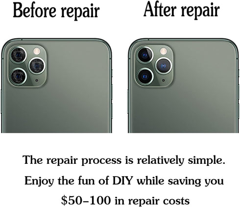 2PCS GEILIFIX Back Rear Camera Lens Sapphire Glass Replacement for iPhone11pro 5.8 inch and iphone11promax 6.5 inch with Preinstalled Adhesive Rep...