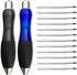 14pcs Big Fat Pens Aids Writing For Tremor, Arthritis, Parkinson, Handicap, Carpal Tunnel Large Wide Grip Pens (2 Pens + 6 Black Refills + 6 Blue ...