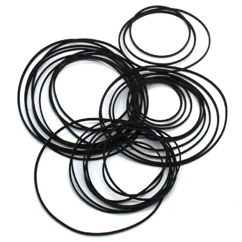 Set of 30-40pcs Pulley Belts Engine Drive Belts Black Rubber Transmission Belts for DIY Toy Module Car...