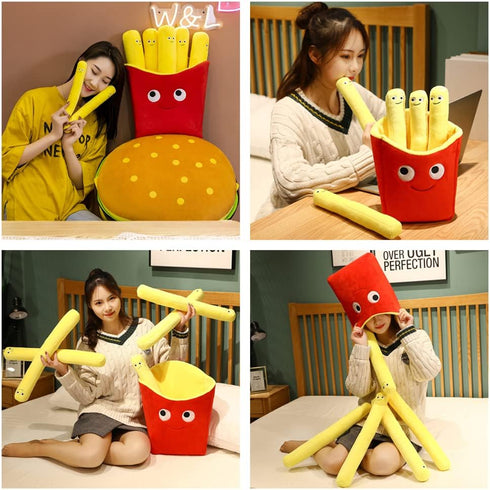12inch Hamburger Plush Pillow Funny Hamburger Bread Stuffed Pillow Soft Food Plushie Throw Pillow Stuffed Animal Toy for Kids Adults Gift Home Dec...