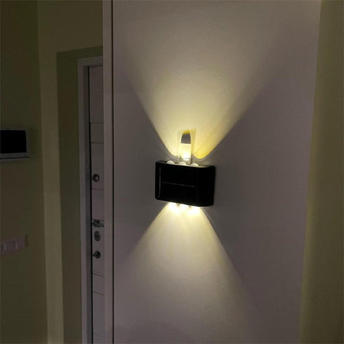 ASLIDECOR Solar Fence Lights Up and Down,2 Pack Small Solar Step Light Waterproof,Warm White Deck Lighting Illuminate Outdoor for Patio Shed Pool...