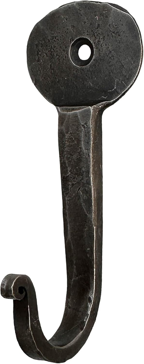 Hand Forged Metal Hooks Handmade Wrought Iron Wall Mounted Coat Hook Blacksmith Metal Wall Towel Hooks Rack Black Antique Finish Wall Hooks...