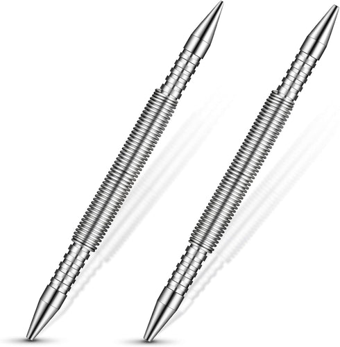 2 Pieces Spring Loaded Nail Set Spring Nail Punch Hammerless Trim Combination Tool Kit 1/32 Inch, 2/32 Inch, 3/32 Inch, 4/32 Inch Tools for Carpen...