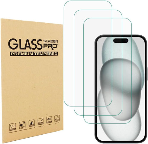 (3Pack) Designed for iPhone 15Pro Iphone Tempered Glass Screen Protector 9H Anti Scratch HD Clear Bubble Free (iPhone 15Pro -6.1 Inch)...