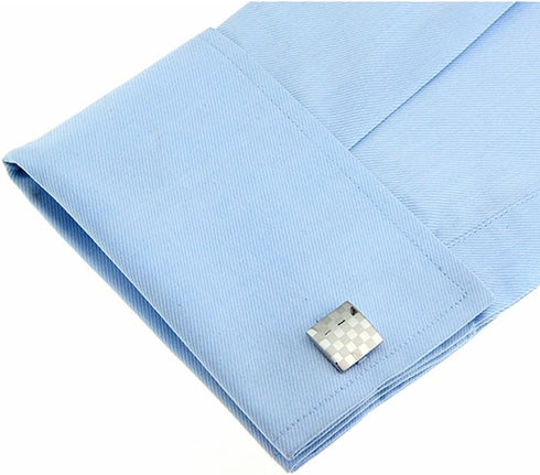 Laser Engraving Cufflinks Platinum Plated Silver Cuff Links...