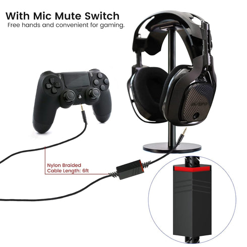 weishan A40 Cord Replacement for Astro A10 A40 TR Gaming Headsets, 3.5mm(1/8") Braided Detachable Audio Cable with Inline Mic Mute Switch, 6ft Lon...