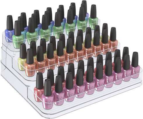 3 Tier 6 rows Nail Polish Organizer Acrylic Display Stand for Nail Polish Holder, Nail Art Supplies Storage Rack for Essential Oils,perfume,makeup...