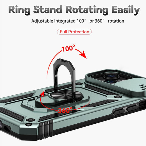 Hitaoyou Compatible with iPhone 15 Plus Case, iPhone 15 plus Case with Camera Cover & Kickstand Military Grade Shockproof Heavy Duty Protective Ma...