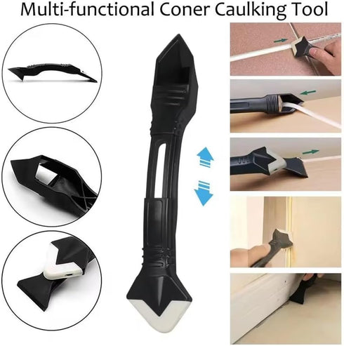 2 Pack 3-IN-1 Caulk Tool for Removal and Application, for Bathroom, Kitchen, Flooring, Windows, Sinks and Frames Seal...