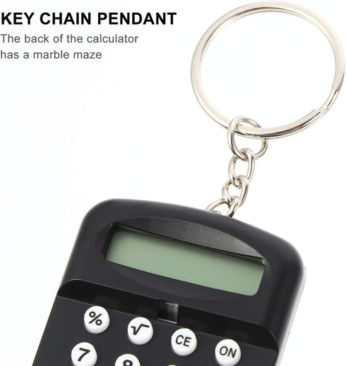 2pcs Mini Calculator Keychain Portable Cute Cartoon Calculator Electronic Pocket Calculator with Key Ring for Children Students School Supplies Ke...