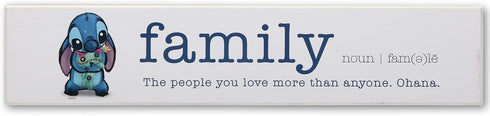Disney Lilo and Stitch Ohana Family Definition Wood Plank Wall Decor - Cute Stitch Wall Art for Home Decorating...