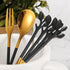 AnSaw 10-Pieces Small Coffee Spoons and 10-Pieces Desserts Forks, 4.7-inch Stainless Steel With Leaf Handle (Black & Gold)...