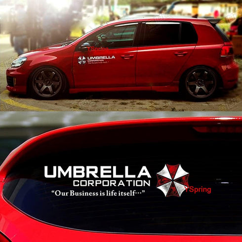 Umbrella Corporation Car Window Decals Auto Residen t Evi l Biohazard Vinyl Stickers for Car Motorcycle Truck Wall Laptop 1 Pair(Style I-white-19....
