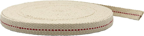 Light of Mine - 1/2" Inch 33' Foot, 100% Cotton Flat Wick for Paraffin Oil, Kerosene Based Lanterns, and Oil Lamps with Genuine Red Stitch (1/2" -...
