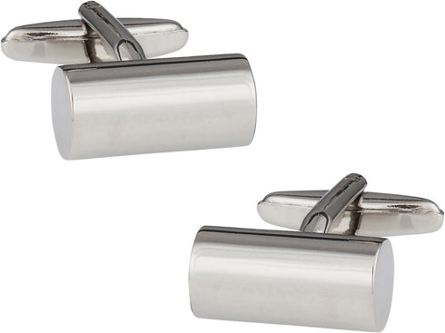 Silver Cylinder Cufflinks with Presentation Box...